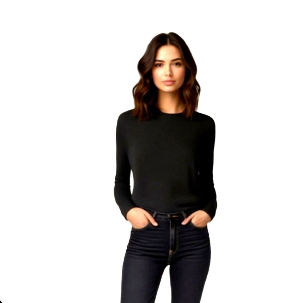 Louis Vuitton Uniformes Black Rib Knit Sweater